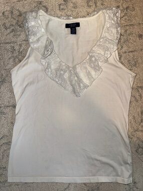 Chaps White Lace V-Neck Sleeveless Camisole
